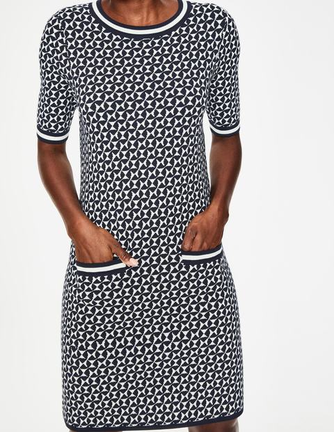 Ramona Knitted Dress - Navy/Ivory Ramona Knitted Dress - Navy/Ivory