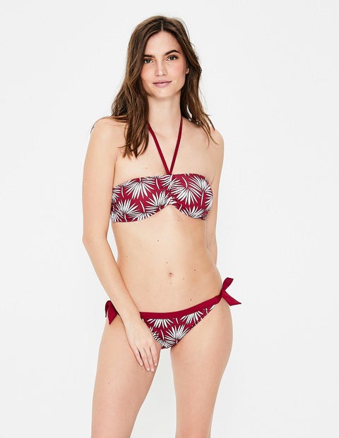 Tie Bikini Bottoms - Red Palm Print Tie Bikini Bottoms - Red Palm Print