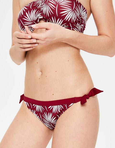 Tie Bikini Bottoms - Red Palm Print Tie Bikini Bottoms - Red Palm Print