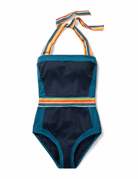 Santorini Swimsuit - Ink/Rainbow Stripe Santorini Swimsuit - Ink/Rainbow Stripe