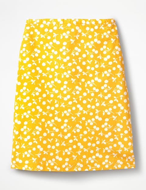 Printed Cotton A-line Skirt - Mimosa Yellow, Parasol Printed Cotton A-line Skirt - Mimosa Yellow, Parasol