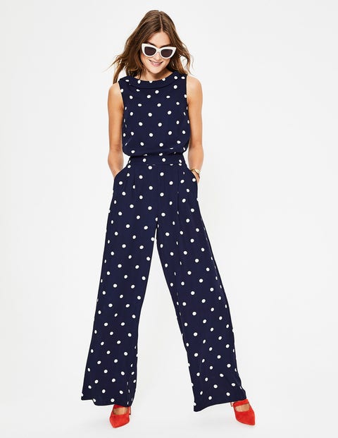Clarissa Jumpsuit - Navy, Gepunktet Clarissa Jumpsuit - Navy, Gepunktet