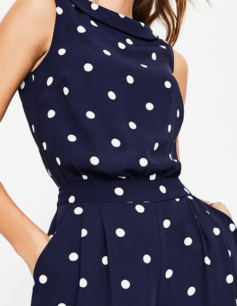 Clarissa Jumpsuit - Navy, Gepunktet Clarissa Jumpsuit - Navy, Gepunktet