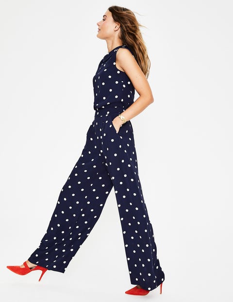 Clarissa Jumpsuit - Navy, Gepunktet Clarissa Jumpsuit - Navy, Gepunktet