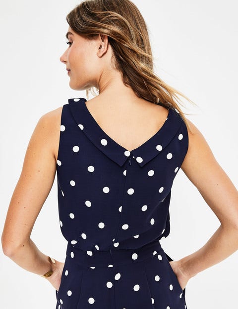 Clarissa Jumpsuit - Navy, Gepunktet Clarissa Jumpsuit - Navy, Gepunktet