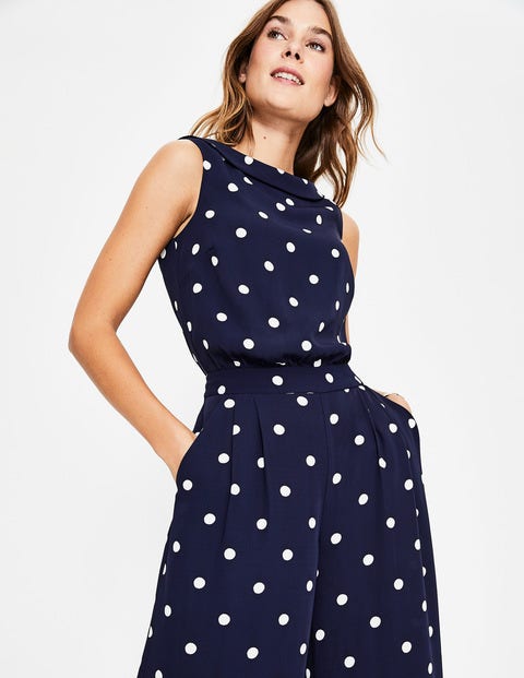 Clarissa Jumpsuit - Navy, Gepunktet Clarissa Jumpsuit - Navy, Gepunktet