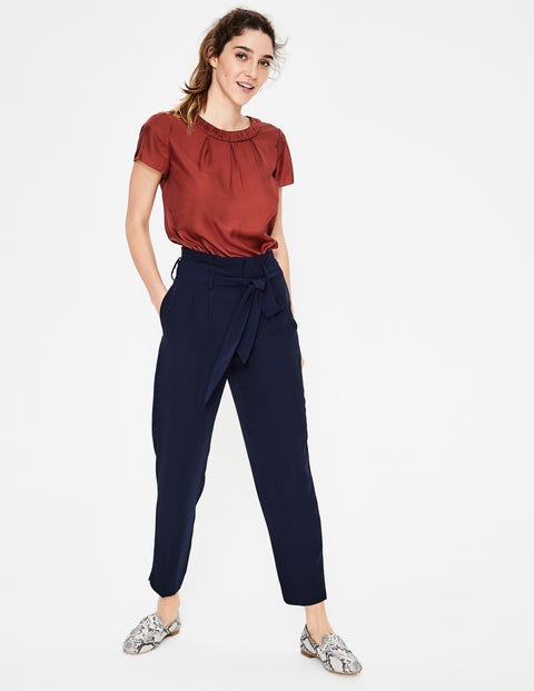 Melina Paperbag Trousers - Navy Melina Paperbag Trousers - Navy