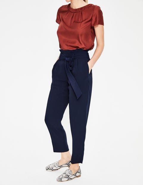 Melina Paperbag Trousers - Navy Melina Paperbag Trousers - Navy