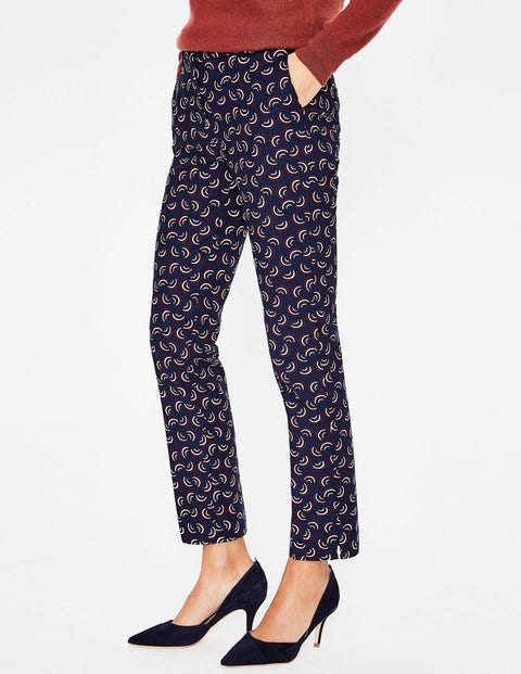 Richmond 7/8-Hose - Navy und Rotbraun, Bogenmuster Richmond 7/8-Hose - Navy und Rotbraun, Bogenmuster