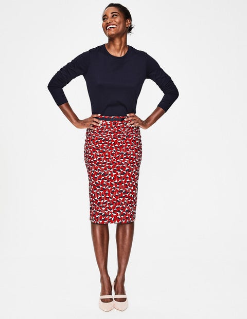 Modern Pencil Skirt - Poinsettia, Crocus Flower Modern Pencil Skirt - Poinsettia, Crocus Flower
