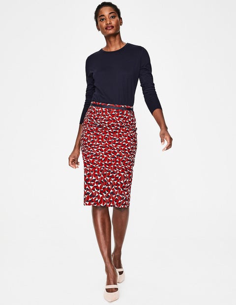 Modern Pencil Skirt - Poinsettia, Crocus Flower Modern Pencil Skirt - Poinsettia, Crocus Flower