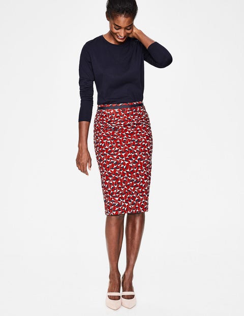 Modern Pencil Skirt - Poinsettia, Crocus Flower Modern Pencil Skirt - Poinsettia, Crocus Flower