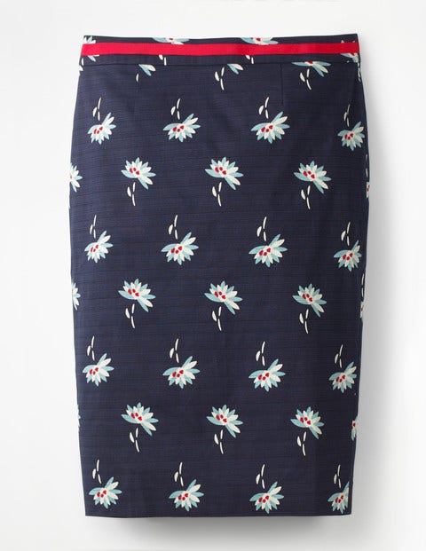 Modern Pencil Skirt - Navy & Heron Blue, Dandelion Modern Pencil Skirt - Navy & Heron Blue, Dandelion