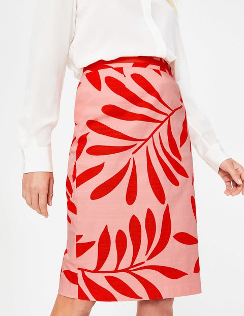 Modern Pencil Skirt - Chalky Pink, Olive Branch Modern Pencil Skirt - Chalky Pink, Olive Branch