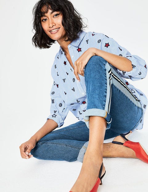 Cavendish Girlfriend Jeans - Side Panel Interest Cavendish Girlfriend Jeans - Side Panel Interest