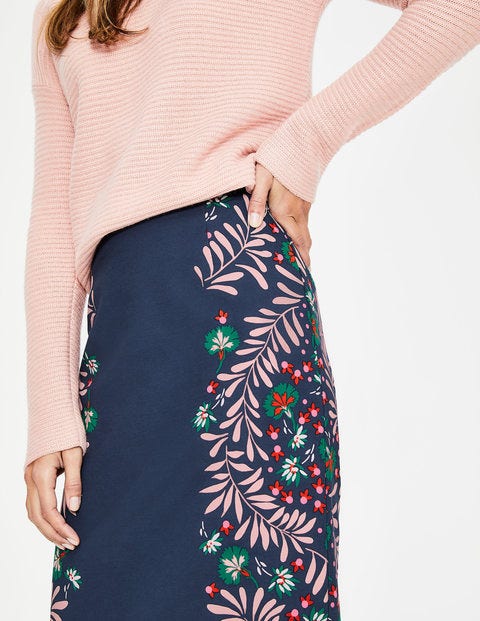 Richmond Pencil Skirt - Navy, Tropical Placement Richmond Pencil Skirt - Navy, Tropical Placement