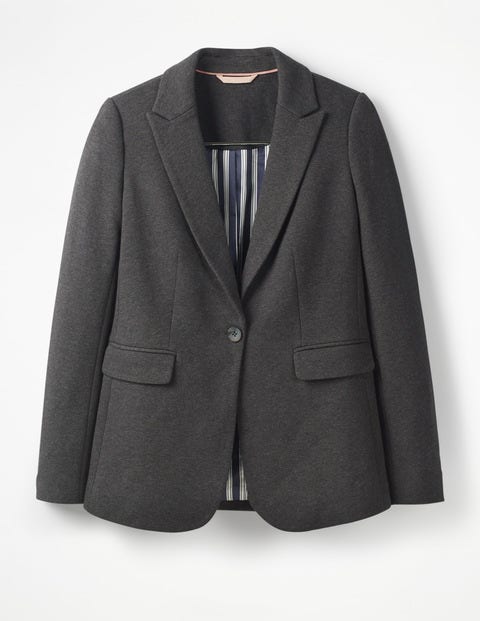 Jersey Longerline Blazer - Grey Marl Jersey Longerline Blazer - Grey Marl
