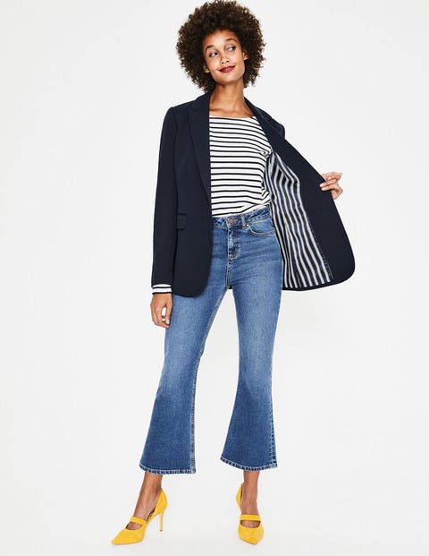 Jersey Longerline Blazer - Navy Jersey Longerline Blazer - Navy