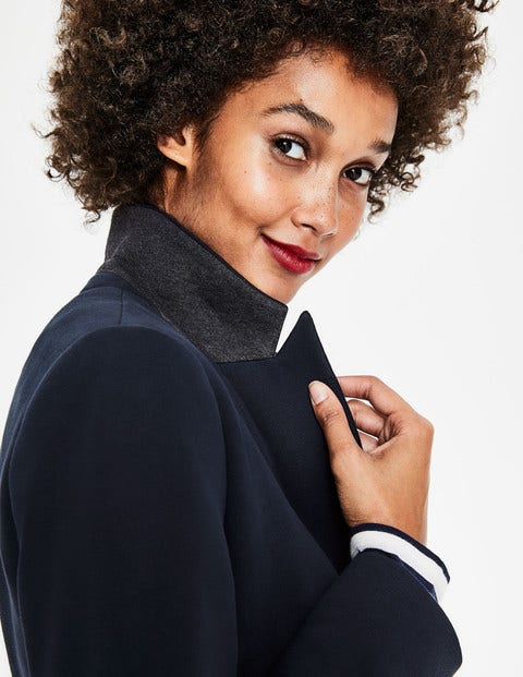 Jersey Longerline Blazer - Navy Jersey Longerline Blazer - Navy