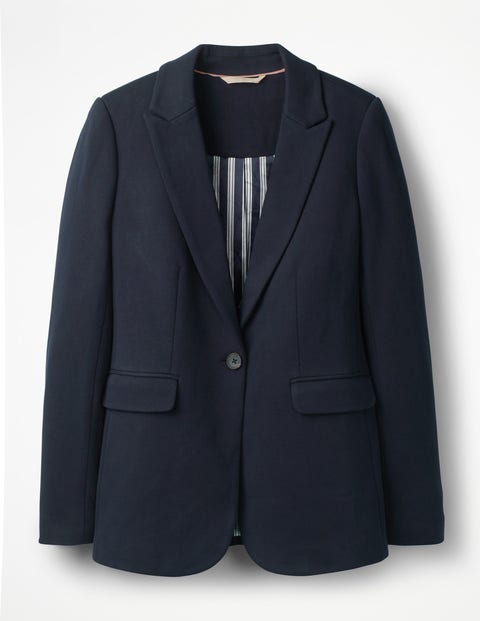 Jersey Longerline Blazer - Navy Jersey Longerline Blazer - Navy