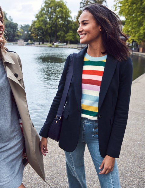 Jersey Longerline Blazer - Navy Jersey Longerline Blazer - Navy