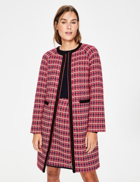 Eadie Textured Coat - Red Texture Eadie Textured Coat - Red Texture