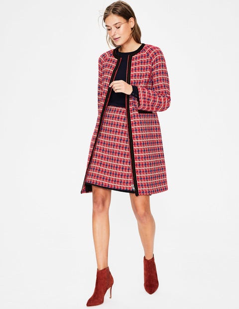 Eadie Textured Coat - Red Texture Eadie Textured Coat - Red Texture