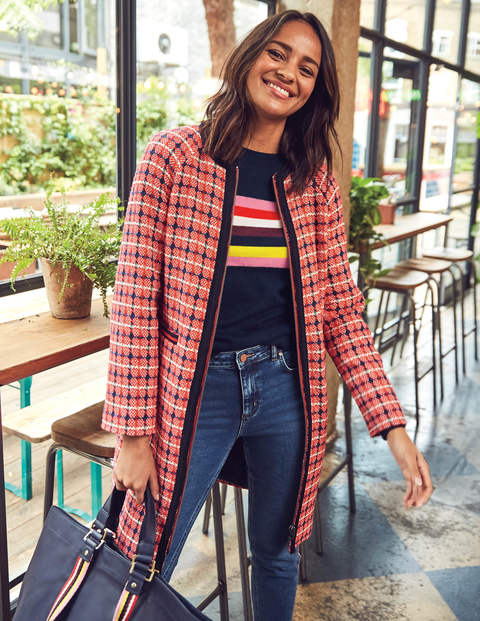 Eadie Textured Coat - Red Texture Eadie Textured Coat - Red Texture