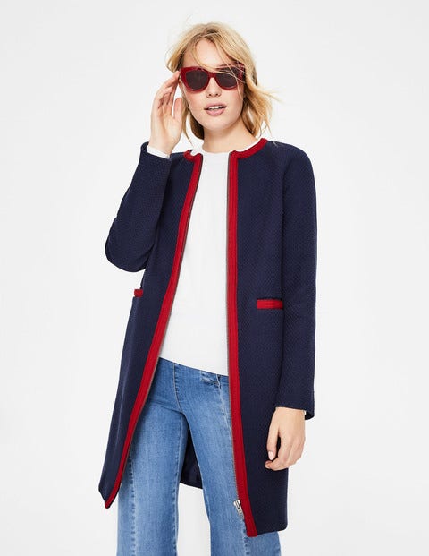 Eadie Textured Coat - Navy (BN357) Eadie Textured Coat - Navy (BN357)