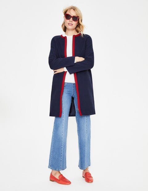 Eadie Textured Coat - Navy (BN357) Eadie Textured Coat - Navy (BN357)