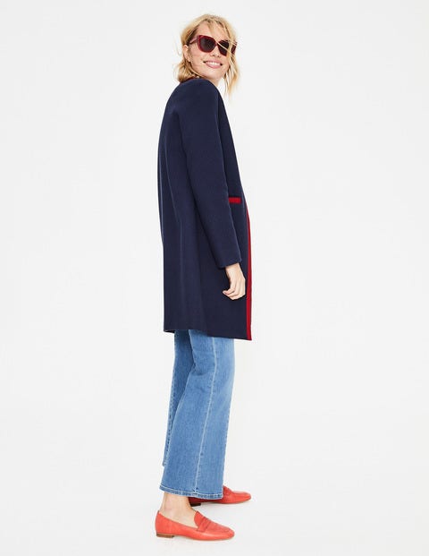 Eadie Textured Coat - Navy (BN357) Eadie Textured Coat - Navy (BN357)
