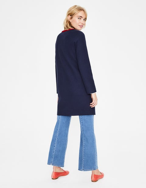 Eadie Textured Coat - Navy (BN357) Eadie Textured Coat - Navy (BN357)