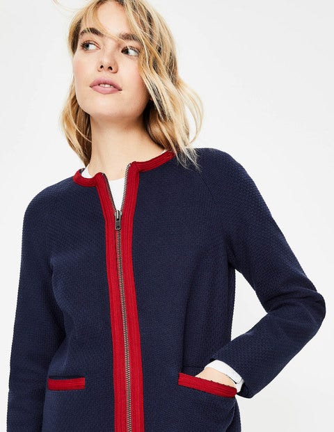 Eadie Textured Coat - Navy (BN357) Eadie Textured Coat - Navy (BN357)