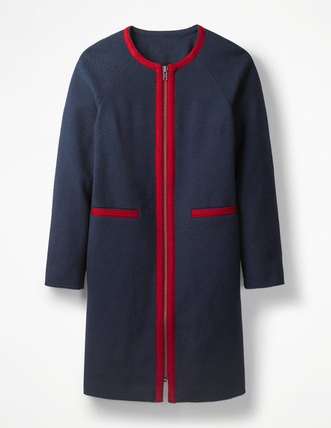 Eadie Textured Coat - Navy (BN357) Eadie Textured Coat - Navy (BN357)