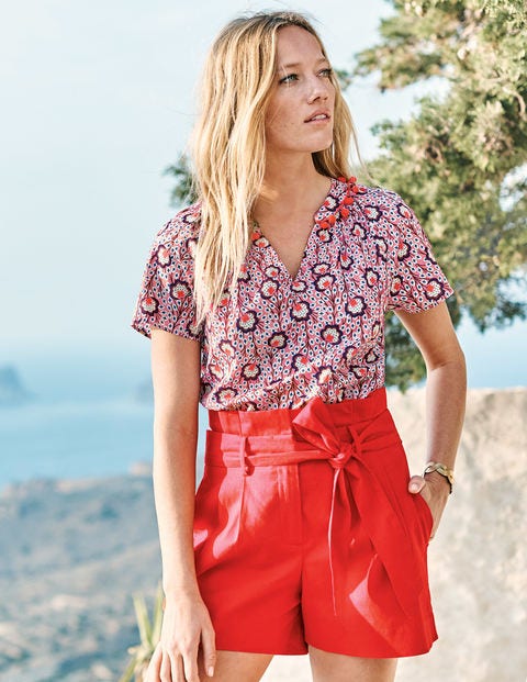 St. Ives Paperbag-Shorts - Knalliges Rot St. Ives Paperbag-Shorts - Knalliges Rot