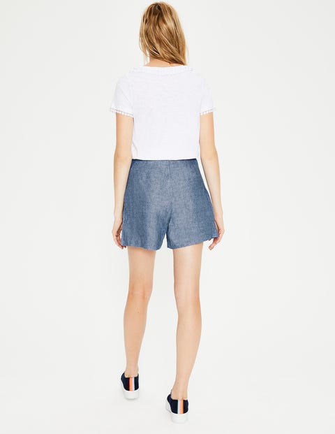 Zoe Linen Shorts - Light Chambray Zoe Linen Shorts - Light Chambray