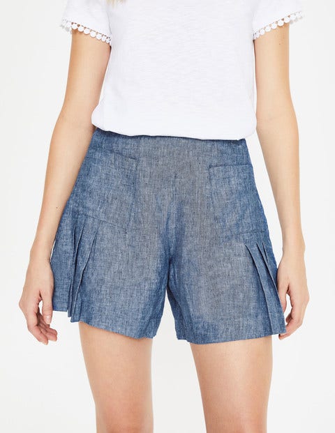 Zoe Linen Shorts - Light Chambray Zoe Linen Shorts - Light Chambray