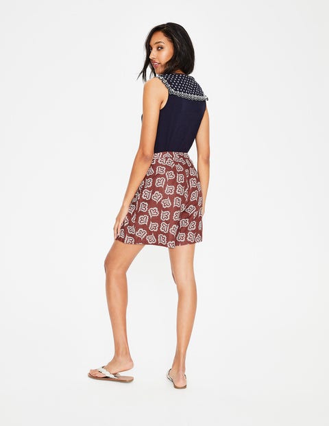 Zoe Linen Shorts - Rouge and Ivory, Falling Petal Zoe Linen Shorts - Rouge and Ivory, Falling Petal