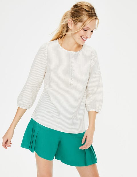 Zoe Linen Shorts - Indian Ocean Zoe Linen Shorts - Indian Ocean