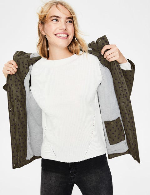 Riley Waterproof Jacket - Khaki & Navy, Brand Spot Riley Waterproof Jacket - Khaki & Navy, Brand Spot