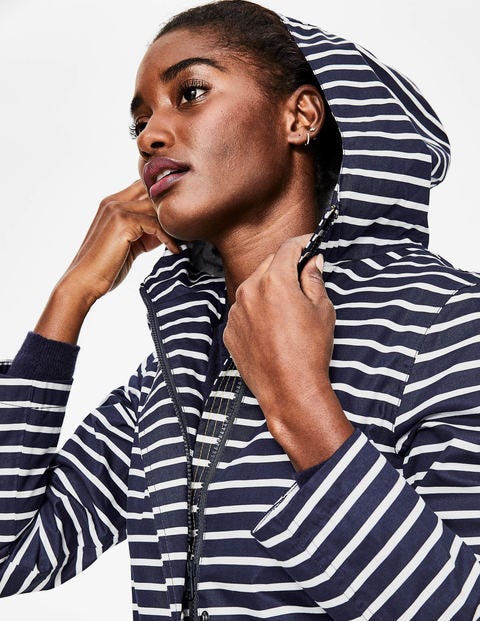 Riley Waterproof Jacket - Navy and Ivory Stripe Riley Waterproof Jacket - Navy and Ivory Stripe