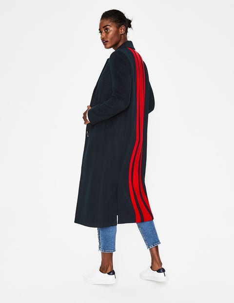Ashridge Colourblock Coat - Navy w Red Stripe Ashridge Colourblock Coat - Navy w Red Stripe