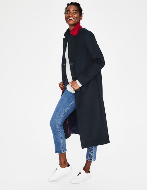 Ashridge Colourblock Coat - Navy w Red Stripe Ashridge Colourblock Coat - Navy w Red Stripe