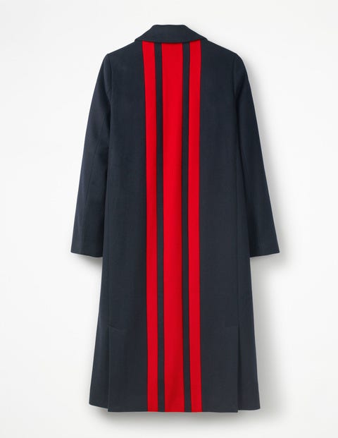 Ashridge Colourblock Coat - Navy w Red Stripe Ashridge Colourblock Coat - Navy w Red Stripe