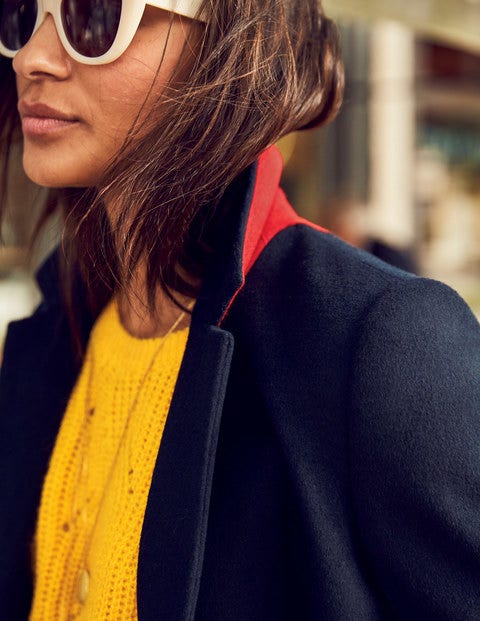Ashridge Colourblock Coat - Navy w Red Stripe Ashridge Colourblock Coat - Navy w Red Stripe