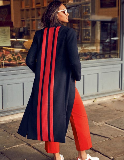 Ashridge Colourblock Coat - Navy w Red Stripe Ashridge Colourblock Coat - Navy w Red Stripe