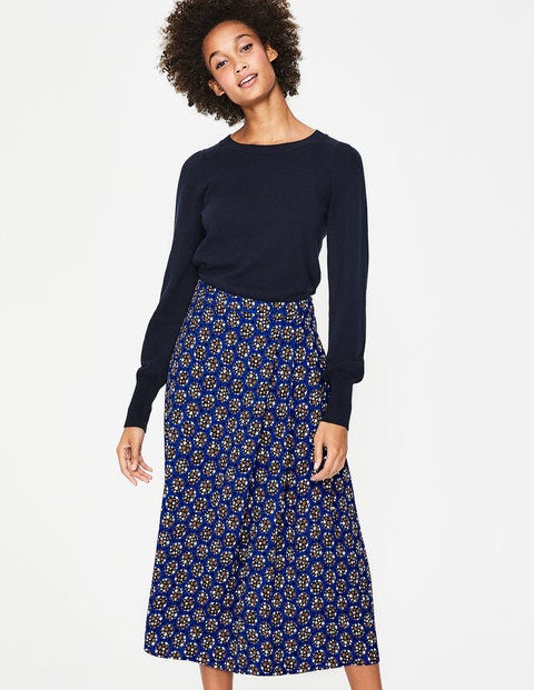 Saskia Midi Skirt - Lapis & Soft Truffle Star Saskia Midi Skirt - Lapis & Soft Truffle Star