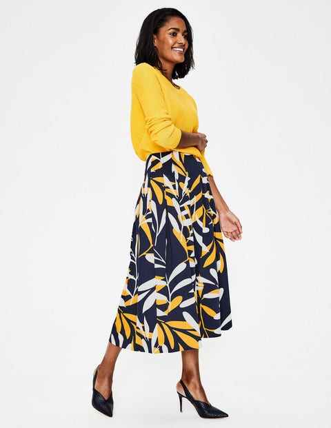 Theodora Pleated Skirt - Big Scale Leaf Theodora Pleated Skirt - Big Scale Leaf