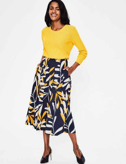 Theodora Pleated Skirt - Big Scale Leaf Theodora Pleated Skirt - Big Scale Leaf