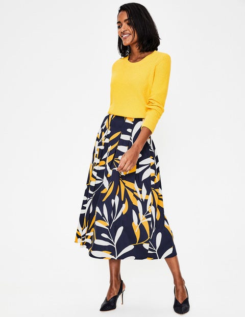Theodora Pleated Skirt - Big Scale Leaf Theodora Pleated Skirt - Big Scale Leaf